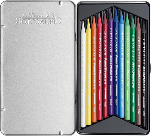 Cretacolor Aqua Monolith Watercolor Pencil Set, 12 Stk, Multicolor...