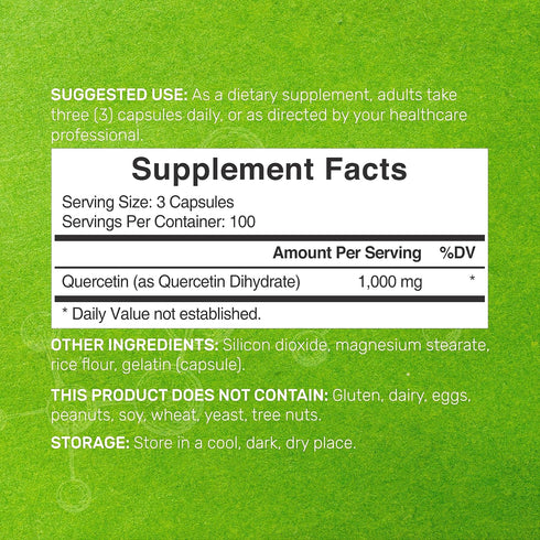 DEAL SUPPLEMENT Quercetin 1,000mg Per Serving, 300 Capsules – Healthy Immune Support Supplements, High Bioavailable Flavonoids, Natural Antioxidan...