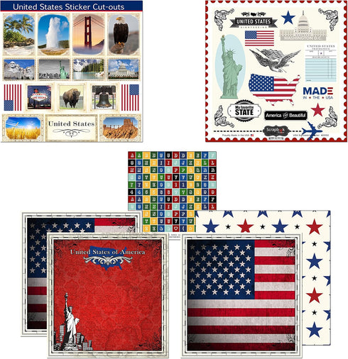 Scrapbook Customs Themed Paper and Stickers Scrapbook Kit, United States Sightseeing, Multi...