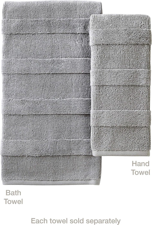SKL Home Efrie 100% Turkish Cotton Bath Towel, 28" x 54", Gray...