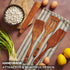 Wooden Spatula for Cooking, Teak Spatulas for Kitchen Use - Wooden Cooking Utensils Set of 4 including Paddle, Turner, Slotted Spurtle and Wood Sc...