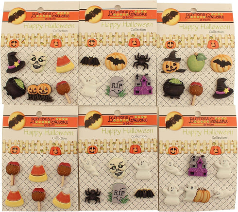 Buttons Galore Happy Halloween Buttons-Set of 6 Cards...