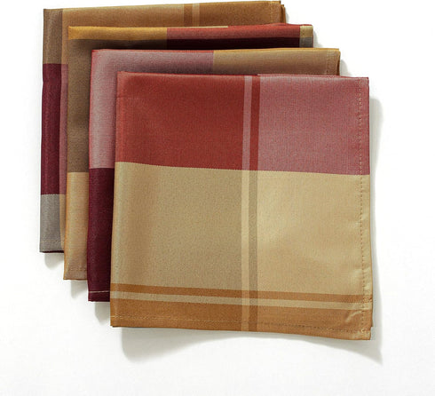 SASTYBALE Checkered Style Cloth Napkins 20 x 20 Inch 4 Pieces Washable Comfortable for Restaurant Family Dinners Weddings Parties and Banquets(Squ...