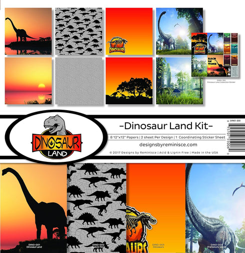 Reminisce DINO-200 Dinosaur Land Scrapbook Collection Kit...
