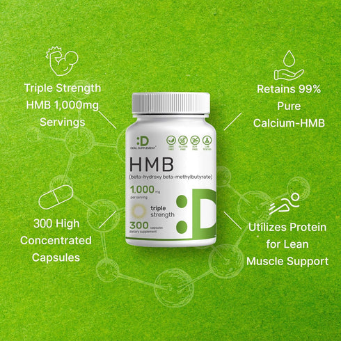 2 Pack of Ultra Strength HMB Supplements 1000*mg Per Serving, 300* Capsules | Third Party Tested | Supports Muscle Growth, Retention & Lean Muscle...