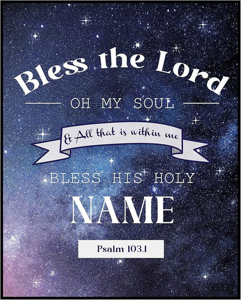 Posterizer 1 pcs-Bless the Lord-Bible Verse-Psalm 103.1-Religious Posters-Quotes-Gifts for Christians-Decor for Church, Sunday School Classroom- u...