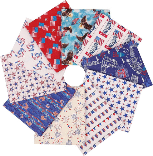 -25 Options- 100% Cotton Quilting Fabric Bundles 10pcs Fat Quarters 18”x21”-Medium Weight 5.2 oz- for Quilting, Sewing Project, Patchwork, DIY Cra...