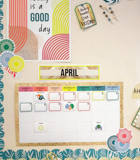 Carson Dellosa True to You 137pc Monthly Calendar Bulletin Board Set, Classroom Calendar, Schoolwork & Monthly Headers, Cover Ups, Motivational Po...