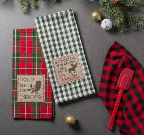 DII Holiday Kitchen Collection Embroidered Dishtowel Set, 18x28, Cabin Christmas, 3 Piece...