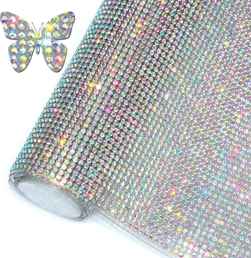 Locacrystal Bling Rhinestone Sticker DIY Car Decoration Stickers Self-Adhesive Hotfix Glitter Crystal Gem Sheet Sticker for Car&Craft Decoration w...
