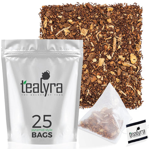 Tealyra - Rooibos Coconut Vanilla Chai - 25 Bags - Ginger Cinnamon - Red Bush Rooibos Herbal Loose Leaf Tea - Antioxidants Rich - Caffeine-Free - ...