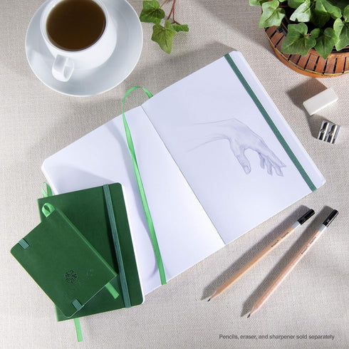 Pentalic 6" x 8" Pocket Sketchbook Traveler Journal, 160 Pages, Green...