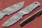Straight Back Blank Blade Skinning Knife, 8 inches Long Hand Forged Damascus Steel 4" Scale Space with 3 Pin Hole & an Inserting Hole Space 3.5 in...