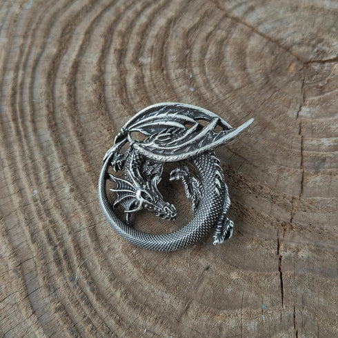Carved Dragon Brooch Men Jewerly Accessories...