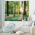 Ambesonne Forest Tapestry, Sunny Forest with Wild Garlic Enchanting Wildflowers Blossoms Landscape Scenery, Wide Wall Hanging for Bedroom Living R...