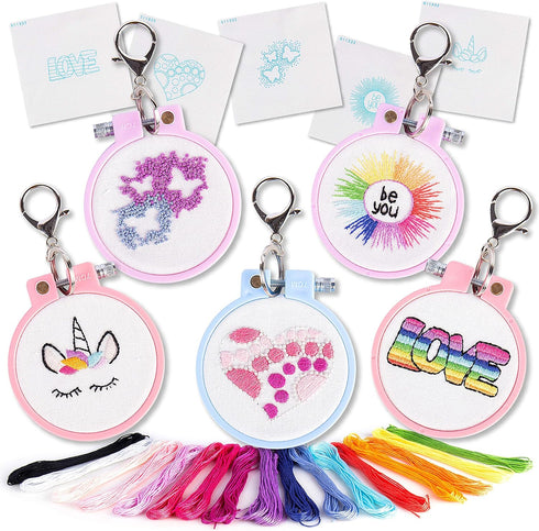 5 Stamped Embroidery kit With Embroidery Patterns. Embroidery Kit For Beginners, Needlepoint Kits For Beginners. Best Beginner Embroidery Kit For ...