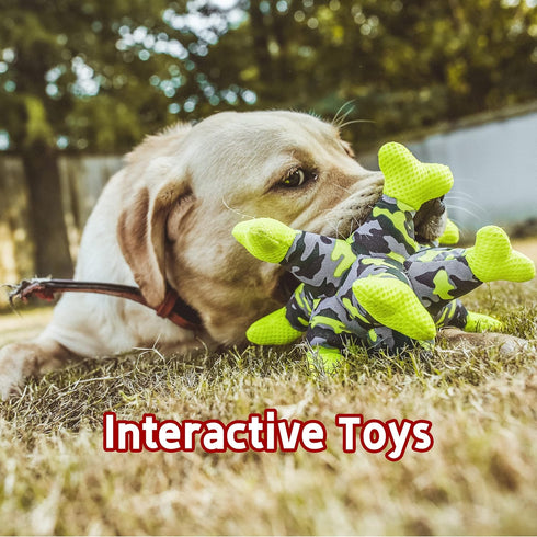 Dog Chew Squeaky Toys, Dog Teeth Cleaning Toy, Tug of War, Stuffed Jack Bone Toy with Squeakers, Durable Interactive Toy for Small Medium Large Do...