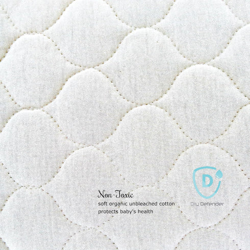 Organic, Waterproof Natural Quilted Fitted Portable/Mini Crib Pad Cover...