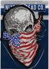 Ruthless Halfskull Patch 11.5" | Skeleton Embroidered American Flag Bandana Skull Patriotic Biker Emblem | Large Iron On - by Nixon Thread Co....