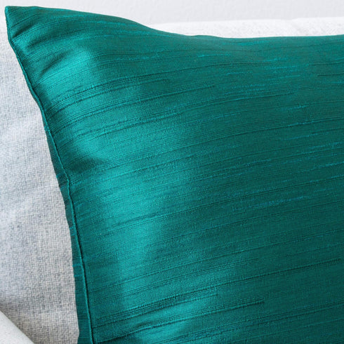 The White Petals Dark Teal Euro Sham (Set of 2 Covers, Faux Raw Silk, Dark Teal, 26x26 inches)...