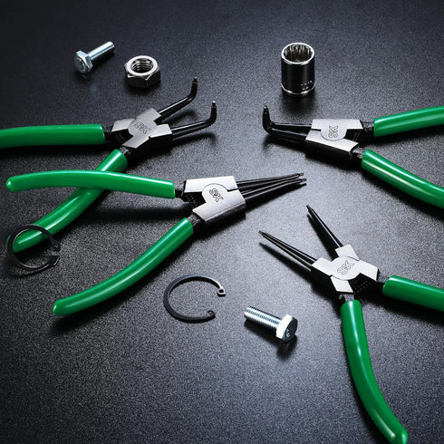 SK 7-Inch Snap Ring Pliers, External Circlip Pliers with 90-Degree Bent Jaw, Tip Diameter 5/64'', Premium CR-V Steel...