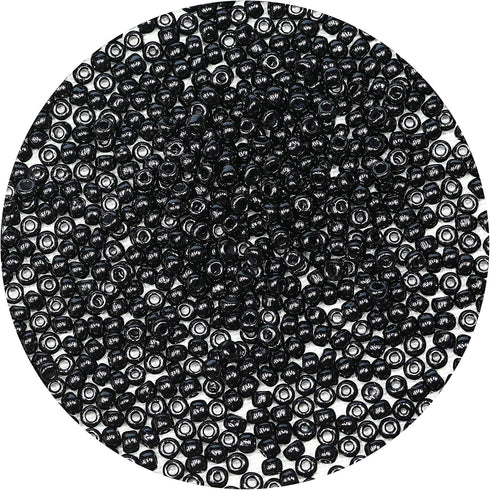 Bala&Fillic Black Color 4mm Seed Beads About 1200pcs/100Grams in Bag, 6/0 Glass Craft Beads for Making Bracelet and Necklace (Black)...