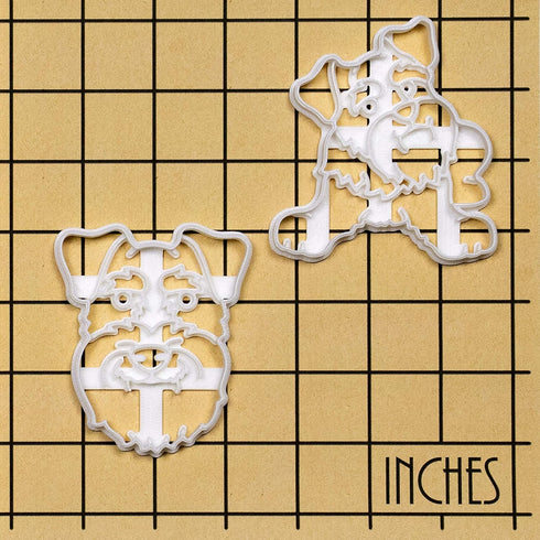 Set of 2 Mini Schnauzer cookie cutters (Designs: Body & Face), 2 pieces - Bakerlogy...