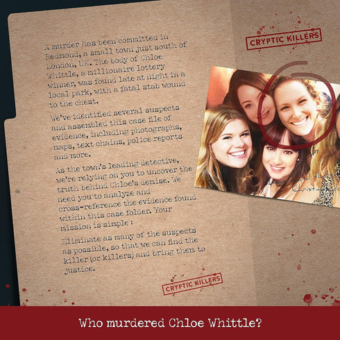 Cryptic Killers Unsolved murder mystery game - Cold Case File Investigation - Detective clues/evidence - Solve The crime - for individuals, date n...