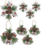 Pinecone Berry Pine Twig Christmas Ornaments - Set of 8 - Glittered Snowflakes and Bells with Pine Cones Greenery and Red Berries - Xmas Décor - C...