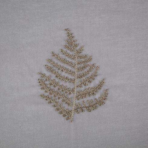 No. 918 Fern Embroidered Fern Sheer Rod Pocket Curtain Panel, 50" x 63", Gold/Gray...