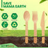 120 PCs Wooden Cutlery set | 6.5" Splinter Free Compostable Utensils, Biodegradable, Eco-Friendly | 100% All - Natural Bamboo Utensils for Outdoor...