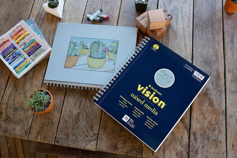 Strathmore Vision Vellum Mixed Media Pad 5.5"X8.5"-98lb, 70 Sheets -62662550...