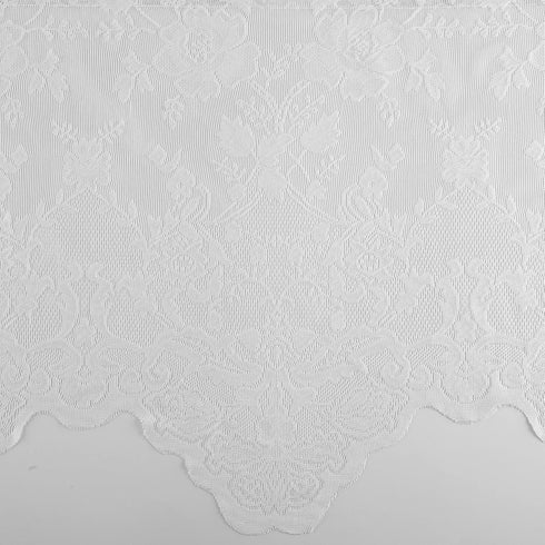 No. 918 Alison Floral Lace Sheer Rod Pocket Kitchen Curtain Valance, 58" x 14", White...