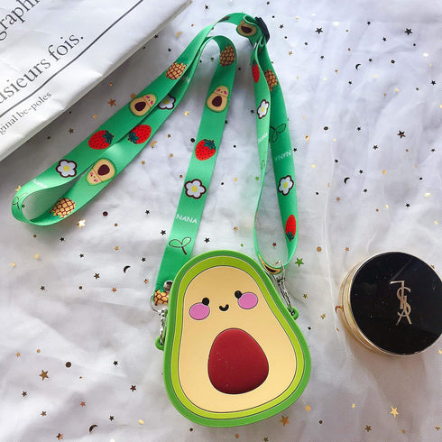 SGVAHY 3D Cartoon Avocado Silicone Coin Wallets Cute Purse Headset Bag Makeup and Hair Accessories Bag Fun Toy Silicone Key Coin Gifts Children Go...