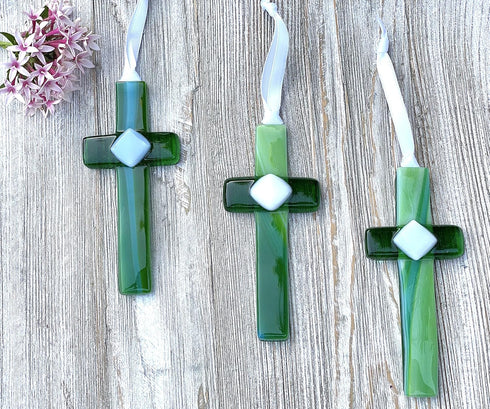 Sentimental Gift For Great Grandma for Mother's Day/Christmas/Birthday - Handmade in USA Glass Cross With Poetry - Religious Gift for Great-Grandm...