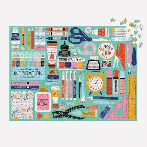 Galison Tools for Creative Business – 1000 Piece Puzzle Fun and Challenging Activity with Bright and Bold Artwork of Inspirational Stationery Supp...