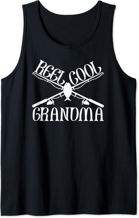 Funny Cool Fishing Grandma Matching Camping Gear Tank Top...