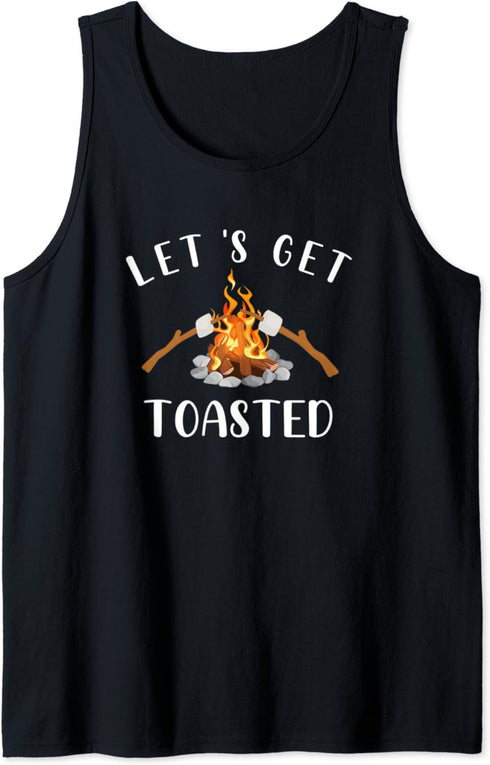 Let's Get Toasted Campfire Camping Accessories Gear Clothes Tank Top...