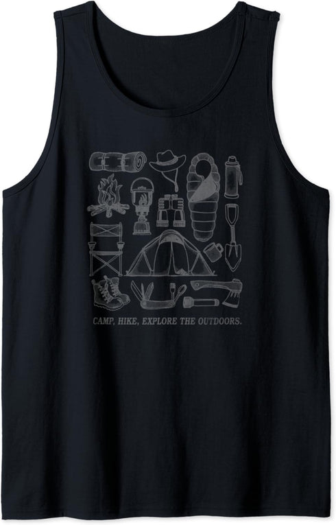Trendy Camping Gear Essentials Poster Tank Top...