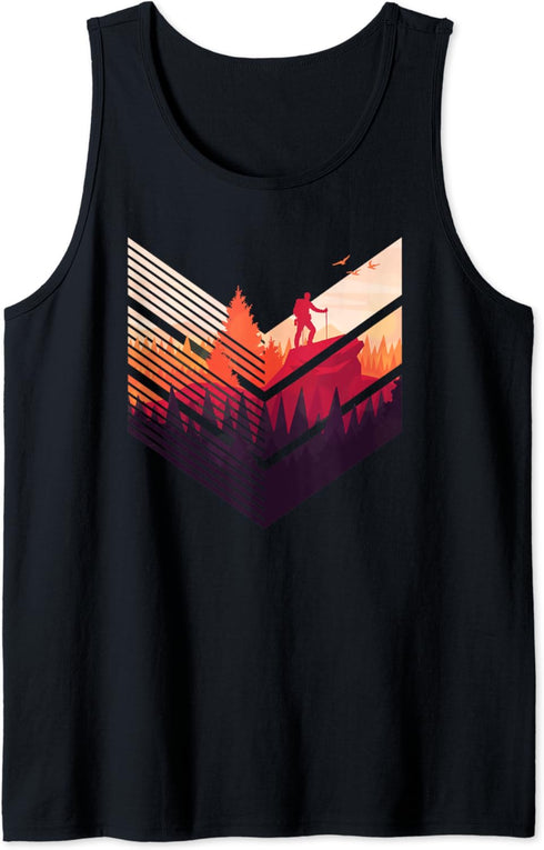 Hiking Retro Vintage Mountains Outdoor Nature Camping Gift Tank Top...