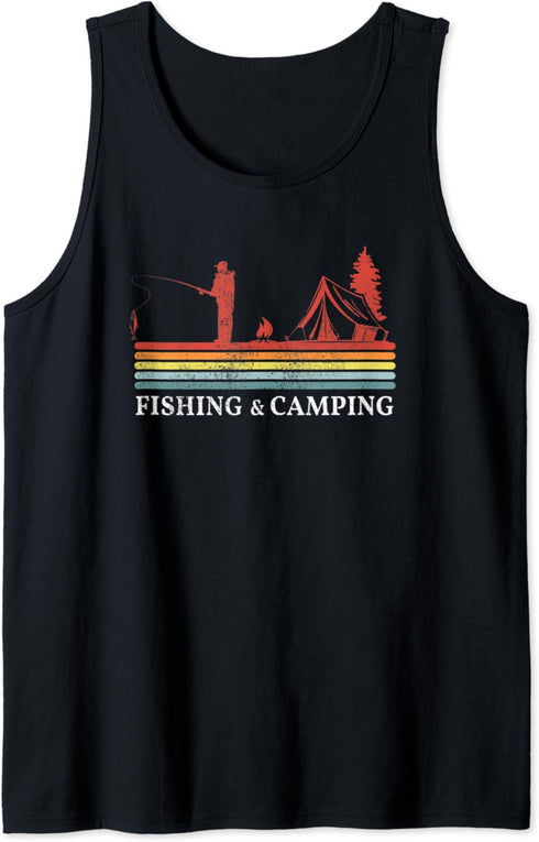 Fisherman Gear Campfire Fish Camping And Fishing Tank Top...