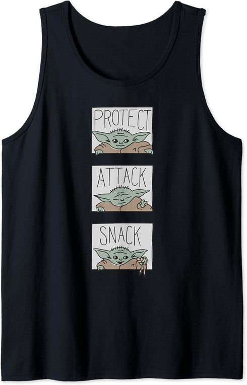 Star Wars The Mandalorian The Child Protect Attack Snack Tank Top...