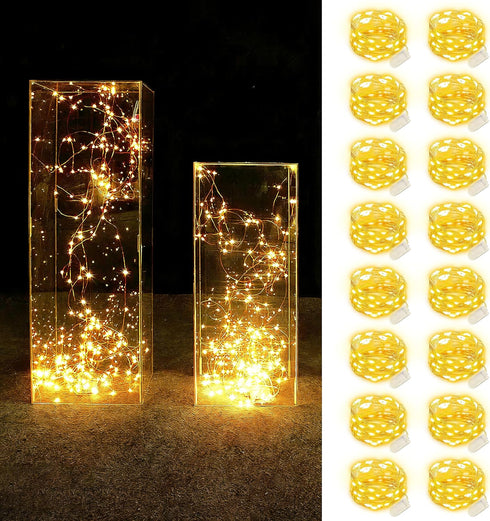MUMUXI Battery Operated LED Fairy Lights, 16 Pack, 10ft Warm White, Waterproof, Energy Efficient, Indoor Outdoor Usage...
