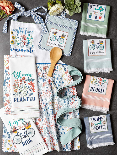 DII Kitchen Gift Set Collection, Pot Holder & 3 Dish Towels, Enjoy The Ride, 4 Piece...