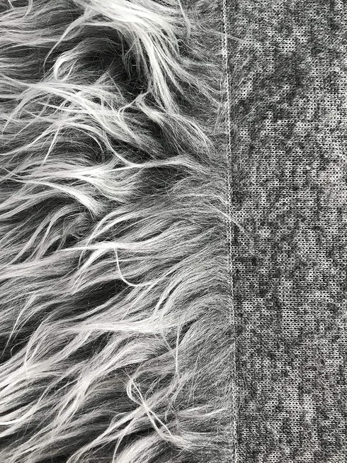 Faux Fur Fabric Square Patches for Crafts, Sewing, Costumes, Seat Pads (Grey Frost, 10 x 20 Inch)...