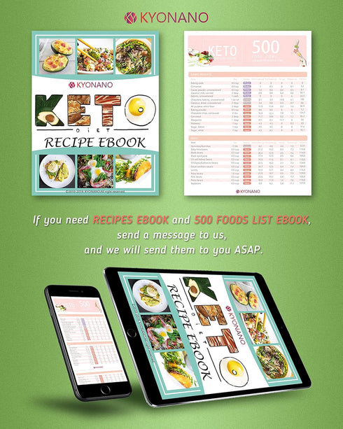 Keto Diet Cheat Sheet Fridge Magnet Charts for Diet Foods - 12 Pcs Quick Reference Guide with 228 Foods - Including PDF Ketogenic Recipes Books fo...