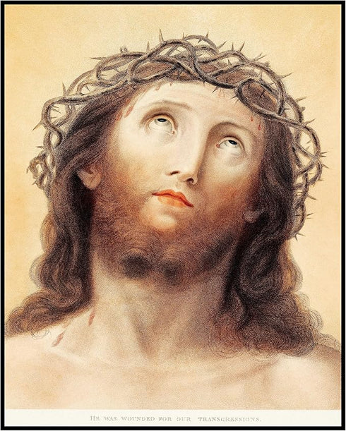 Posterizer 1 pcs-Head of Christ aesthetic stipple engraving poster-Religious Posters-Gifts for Christians -Decor for Church, Sunday School Classro...