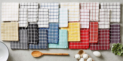 DII Basic Terry Collection Windowpane Dishcloth Set, 12x12, Spice, 6 Piece...