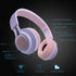 Riwbox WT-7S Kids Bluetooth Headphones Light Up, Foldable Stero Wireless Headset with Microphone and Volume Control for PC/Tablet/TV/Travel (Purpl...