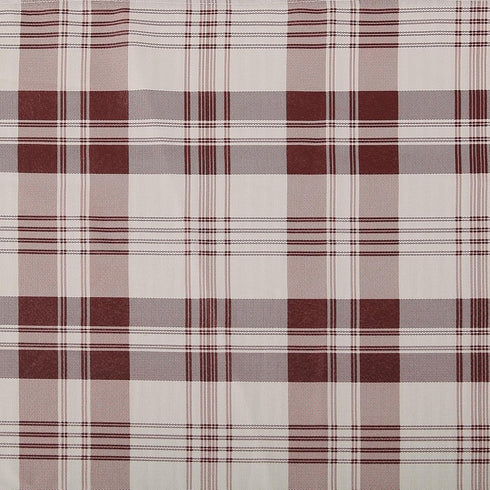 No. 918 Blair Farmhouse Plaid Semi-Sheer Tab Top Curtain Panel, 52" x 63", Red/Ecru Off-White...